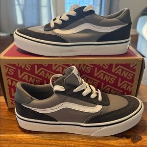 Vans Brooklyn LS Gray White Size 3Y